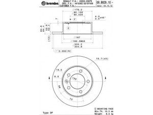 BREMBO 08.B829.10 stabdžių diskas 
 Dviratė transporto priemonės -> Stabdžių sistema -> Stabdžių diskai / priedai
4320600Q0A, 4419362, 432000367R