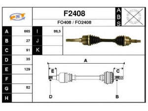 SNRA F2408 kardaninis velenas