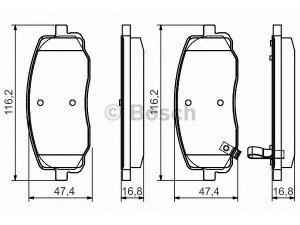 BOSCH 0 986 495 084 stabdžių trinkelių rinkinys, diskinis stabdys 
 Techninės priežiūros dalys -> Papildomas remontas
5810107A00, 581010XA01, 581010XA10