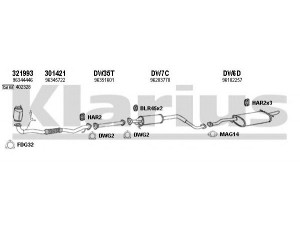 KLARIUS 310035U išmetimo sistema 
 Išmetimo sistema -> Išmetimo sistema, visa