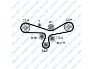 DAYCO 94835 paskirstymo diržas 
 Techninės priežiūros dalys -> Papildomas remontas
078109119C, 078109119G, 078109119H