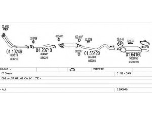 MTS C250849007025 išmetimo sistema 
 Išmetimo sistema -> Išmetimo sistema, visa
