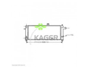 KAGER 31-0745 radiatorius, variklio aušinimas 
 Aušinimo sistema -> Radiatorius/alyvos aušintuvas -> Radiatorius/dalys
1302015, 90136753