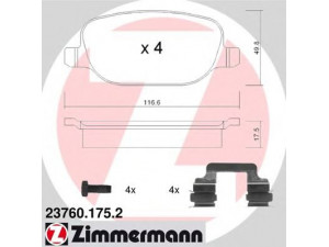 ZIMMERMANN 23760.175.2 stabdžių trinkelių rinkinys, diskinis stabdys 
 Techninės priežiūros dalys -> Papildomas remontas
773 64 273