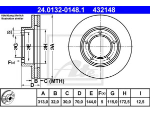 ATE 24.0132-0148.1 stabdžių diskas 
 Dviratė transporto priemonės -> Stabdžių sistema -> Stabdžių diskai / priedai
43512-60130, 43512-60170, 43512-60130