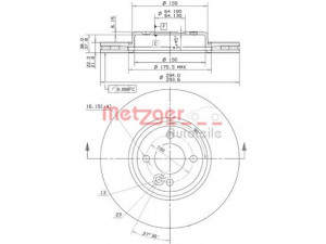 METZGER 25116 V stabdžių diskas 
 Stabdžių sistema -> Diskinis stabdys -> Stabdžių diskas
34116774986, 34116858652
