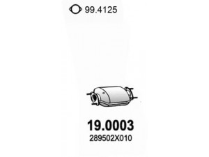 ASSO 19.0003 katalizatoriaus keitiklis 
 Išmetimo sistema -> Katalizatoriaus keitiklis
289502X010