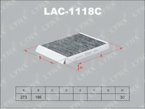 LYNXauto LAC-1118C filtras, salono oras 
 Techninės priežiūros dalys -> Techninės priežiūros intervalai
30733893, 307338930, 30767024, 307670240