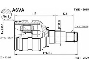 ASVA TYID-5015 jungčių komplektas, kardaninis velenas 
 Ratų pavara -> Sujungimai/komplektas
43040-09010