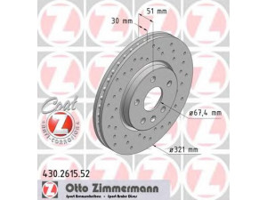ZIMMERMANN 430.2615.52 stabdžių diskas 
 Stabdžių sistema -> Diskinis stabdys -> Stabdžių diskas
569 064, 569 083, 569 422, 13501308