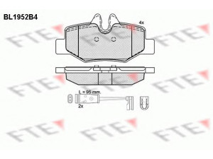 FTE BL1952B4 stabdžių trinkelių rinkinys, diskinis stabdys 
 Techninės priežiūros dalys -> Papildomas remontas
000 421 62 10, 001 421 10 10, 003 420 81 20