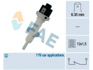 FAE 24010 stabdžių žibinto jungiklis 
 Stabdžių sistema -> Stabdžių žibinto jungiklis
105646417701, 105646517701, 116001356401