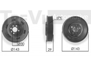 TREVI AUTOMOTIVE PC1175 skriemulys, alkūninis velenas 
 Diržinė pavara -> Dirželio skriemulys
06A105243F, 06A105243F, 06A105243F