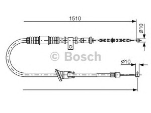 BOSCH 1 987 482 163 trosas, stovėjimo stabdys 
 Stabdžių sistema -> Valdymo svirtys/trosai
MB806051, MB806051