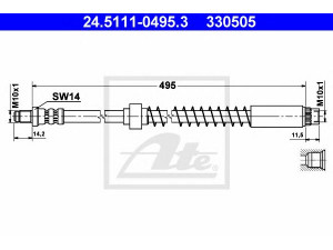 ATE 24.5111-0495.3 stabdžių žarnelė 
 Stabdžių sistema -> Stabdžių žarnelės
4806 62