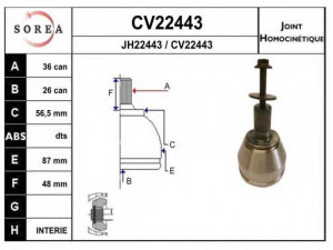 EAI CV22443K jungčių komplektas, kardaninis velenas 
 Ratų pavara -> Sujungimai/komplektas