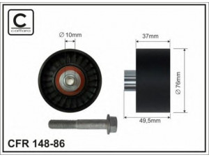 CAFFARO 148-86 kreipiantysis skriemulys, V formos rumbuotas diržas 
 Diržinė pavara -> V formos rumbuotas diržas/komplektas -> Laisvasis/kreipiamasis skriemulys
1097574, 1770837, YC1E9444AD, YC1E9444AE