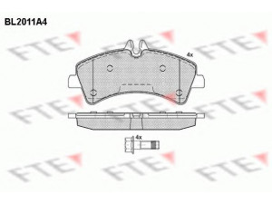 FTE BL2011A4 stabdžių trinkelių rinkinys, diskinis stabdys 
 Techninės priežiūros dalys -> Papildomas remontas
04862603AA, 004 420 81 20, 005 420 74 20
