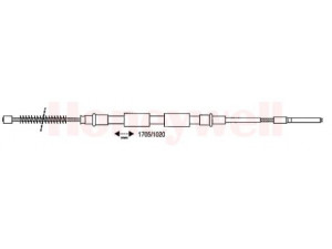 BENDIX 431172B trosas, stovėjimo stabdys 
 Stabdžių sistema -> Valdymo svirtys/trosai
171609721, 171609721A, 171609721B