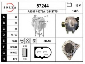 EAI 57244 kintamosios srovės generatorius
1506299, 8V2110300AB, Y40518300