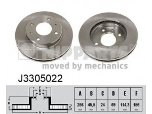 NIPPARTS J3305022 stabdžių diskas 
 Stabdžių sistema -> Diskinis stabdys -> Stabdžių diskas
MB407639, MB668107, MB928994, MB928995