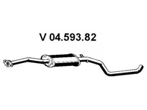 EBERSPÄCHER 04.593.82 priekinis duslintuvas 
 Išmetimo sistema -> Duslintuvas
1 101 708, 1 495 882, 6 773 321