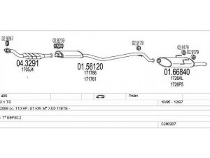 MTS C260287006194 išmetimo sistema 
 Išmetimo sistema -> Išmetimo sistema, visa
