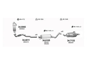 ASSO ART3520 išmetimo sistema 
 Išmetimo sistema -> Išmetimo sistema, visa