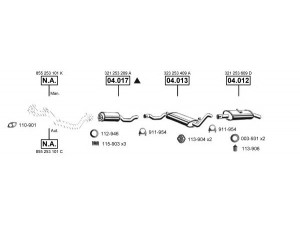 ASMET VA035840 išmetimo sistema 
 Išmetimo sistema -> Išmetimo sistema, visa