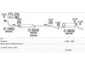 MTS C070139001067 išmetimo sistema 
 Išmetimo sistema -> Išmetimo sistema, visa