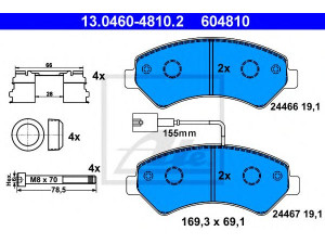 ATE 13.0460-4810.2 stabdžių trinkelių rinkinys, diskinis stabdys 
 Techninės priežiūros dalys -> Papildomas remontas
4253 74, 4254 63, 77364015, 77364318