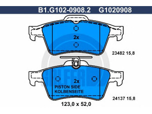 GALFER B1.G102-0908.2 stabdžių trinkelių rinkinys, diskinis stabdys 
 Techninės priežiūros dalys -> Papildomas remontas
4254 05