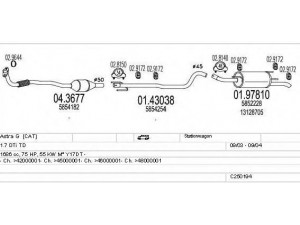 MTS C250194005315 išmetimo sistema 
 Išmetimo sistema -> Išmetimo sistema, visa