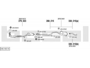 BOSAL 040.100.10 išmetimo sistema 
 Išmetimo sistema -> Išmetimo sistema, visa