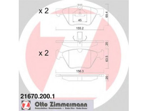 ZIMMERMANN 21670.200.1 stabdžių trinkelių rinkinys, diskinis stabdys 
 Techninės priežiūros dalys -> Papildomas remontas
05114555AA, 05139218AA, 002 420 4520