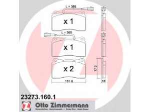 ZIMMERMANN 23273.160.1 stabdžių trinkelių rinkinys, diskinis stabdys 
 Techninės priežiūros dalys -> Papildomas remontas
77362692, 77362722, 77363336