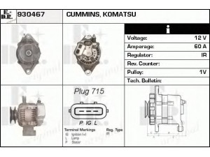 EDR 930467 kintamosios srovės generatorius
C6008611611, 600-861-1611, 700723602