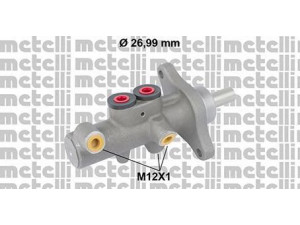 METELLI 05-0832 pagrindinis cilindras, stabdžiai 
 Stabdžių sistema -> Pagrindinis stabdžių cilindras
7L0 611 019A, 7L0 611 019E