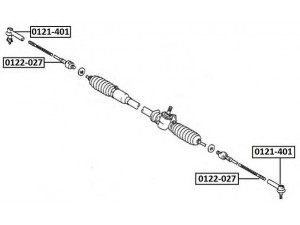 ASVA 0122-027 vidinė skersinė vairo trauklė 
 Vairavimas -> Vairo mechanizmo sujungimai
45503-19205, 45503-29385