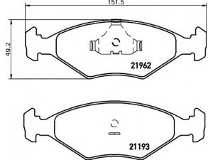 HELLA 8DB 355 011-031 stabdžių trinkelių rinkinys, diskinis stabdys 
 Techninės priežiūros dalys -> Papildomas remontas
374698151, 374698151A, 374698151