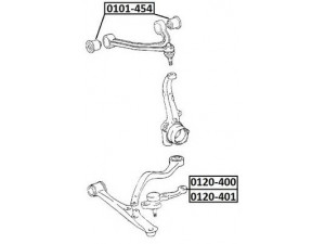 ASVA 0101-454 valdymo svirties/išilginių svirčių įvorė 
 Ašies montavimas/vairavimo mechanizmas/ratai -> Valdymo svirtis/pasukamosios svirties sujungimas -> Montavimas/sutvirtinimas
48610-39015, 48630-39055