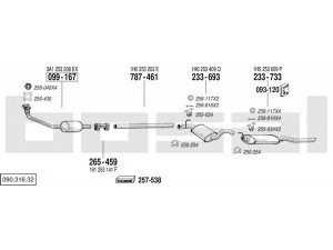 BOSAL 090.316.32 išmetimo sistema 
 Išmetimo sistema -> Išmetimo sistema, visa