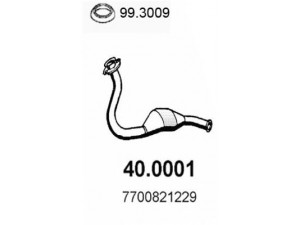 ASSO 40.0001 katalizatoriaus keitiklis 
 Išmetimo sistema -> Katalizatoriaus keitiklis
7700426435, 7700821229, 7700834739