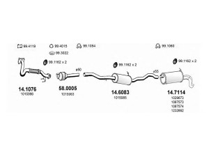 ASSO ART0999 išmetimo sistema 
 Išmetimo sistema -> Išmetimo sistema, visa