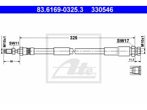ATE 83.6169-0325.3 stabdžių žarnelė 
 Stabdžių sistema -> Stabdžių žarnelės
4837076