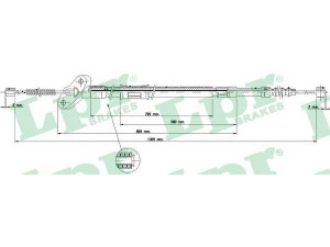 LPR C1219B trosas, stovėjimo stabdys 
 Stabdžių sistema -> Valdymo svirtys/trosai
4642044010