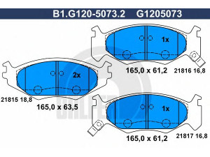 GALFER B1.G120-5073.2 stabdžių trinkelių rinkinys, diskinis stabdys 
 Techninės priežiūros dalys -> Papildomas remontas
0 4423 812, 4423 812