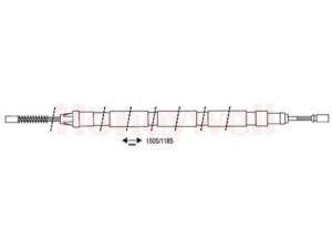 BENDIX 432876B trosas, stovėjimo stabdys 
 Stabdžių sistema -> Valdymo svirtys/trosai
4745J9