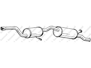 BOSAL 282-223 galinis duslintuvas 
 Išmetimo sistema -> Duslintuvas
5 983 111, 7 622 493, 7 638 556