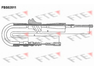 FTE FBS02011 trosas, stovėjimo stabdys 
 Stabdžių sistema -> Valdymo svirtys/trosai
893 609 722, 893 609 722 A, 893 609 722 G
